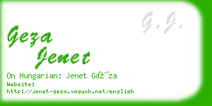 geza jenet business card